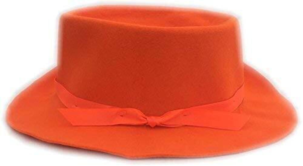 3068 Authentic Rolled Wool Maine Crusher Hat Blaze Orange, Large 7 3/8